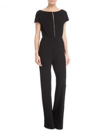 Lela Rose Pearly Beaded Blouson Jumpsuit   Neiman Marcus at Neiman Marcus